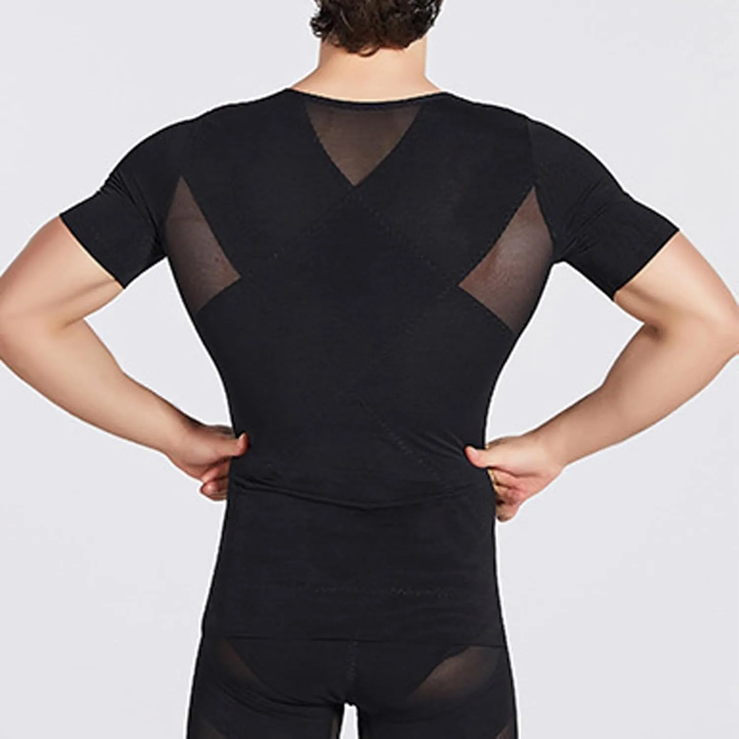 Mens Shapewear Tank Top Men's Body Shaper Compression Mesh Sleeveless Tank Tops Undershirt Chest Compression Shirt Plain
