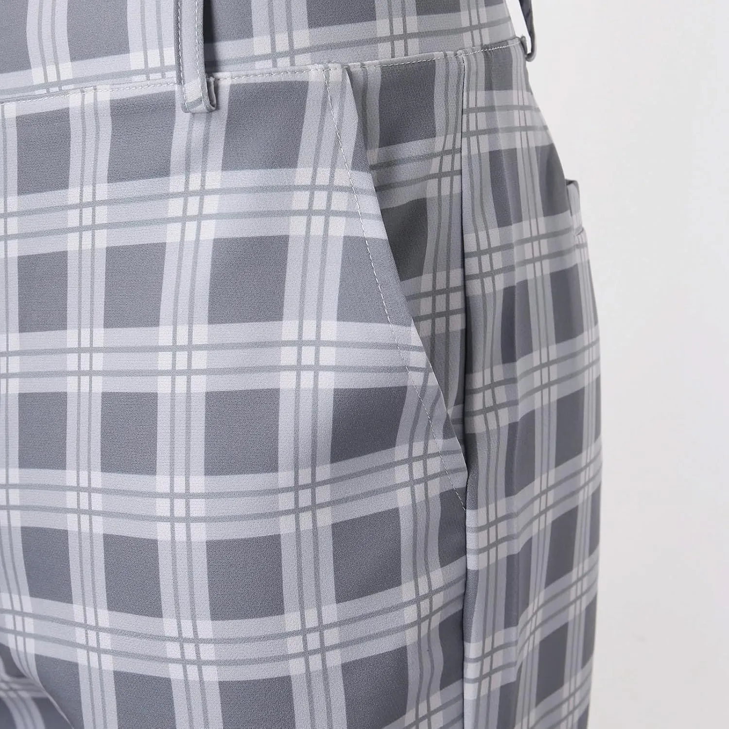 Mens Slim-Fit Pants Classic Fit Pants Casual Fashion Loose Plaid Zipper Trousers Travel Golf Chino Pant