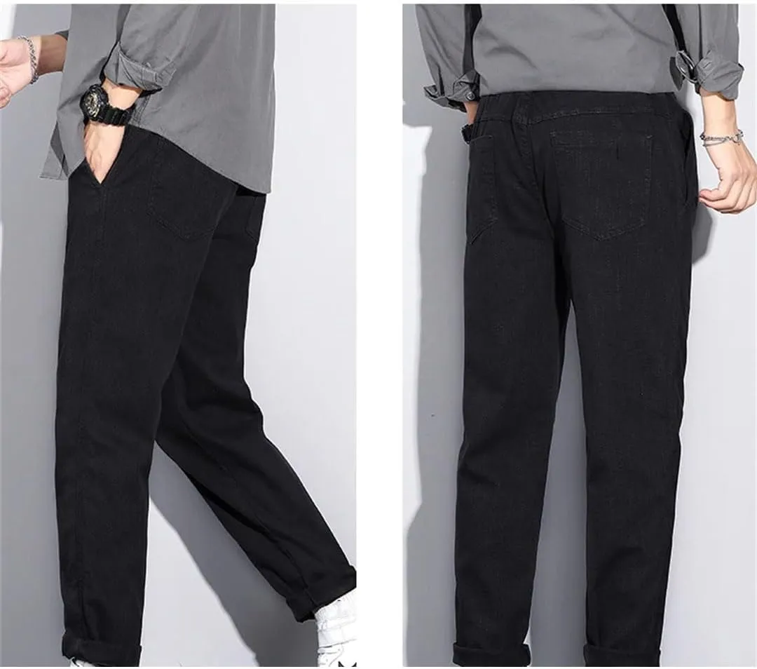 Men's Solid Harem Pants Korean Patch Pocket Cargo Pants Classic Men Thin Streetwear Trousers for