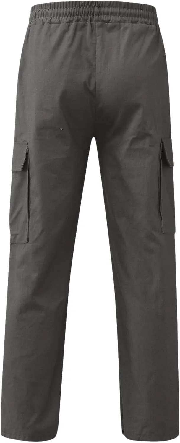 Mens Summer Lightweight Pants Loose Fit Straight Leg Sweatpants Cargo Pant with Pocket Casual Sports Outdoor Athletic Trouser