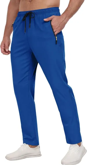 Men's Sweatpants Lightweight Workout Pants with Zipper Pockets Elastic Waist Athletic Pants for Men Exercise Jogging Hiking