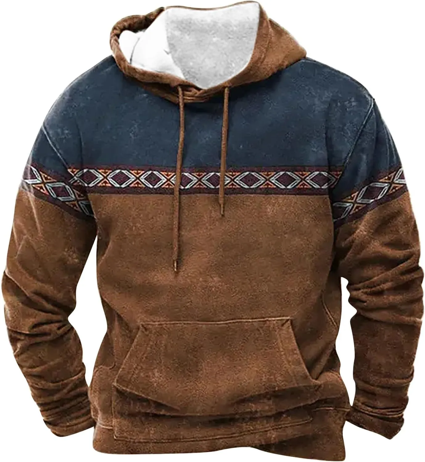 Mens Sweatshirts Winter Vintage Long Sleeve Hoodie Half Zipper Hooded Sweatshirt Top Workwear Multi Pocket Mf Shirt