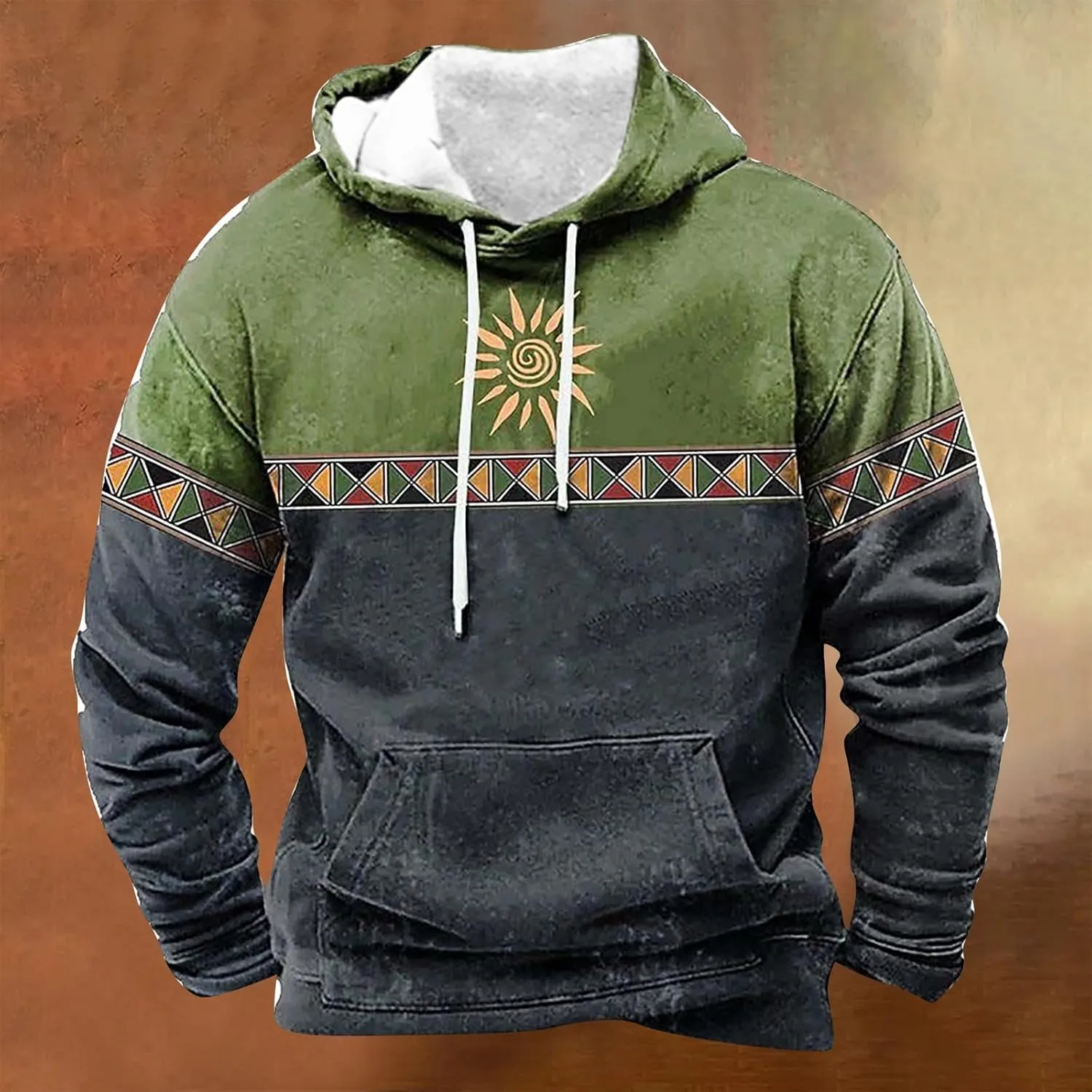 Mens Sweatshirts Winter Vintage Long Sleeve Hoodie Half Zipper Hooded Sweatshirt Top Workwear Multi Pocket Mf Shirt