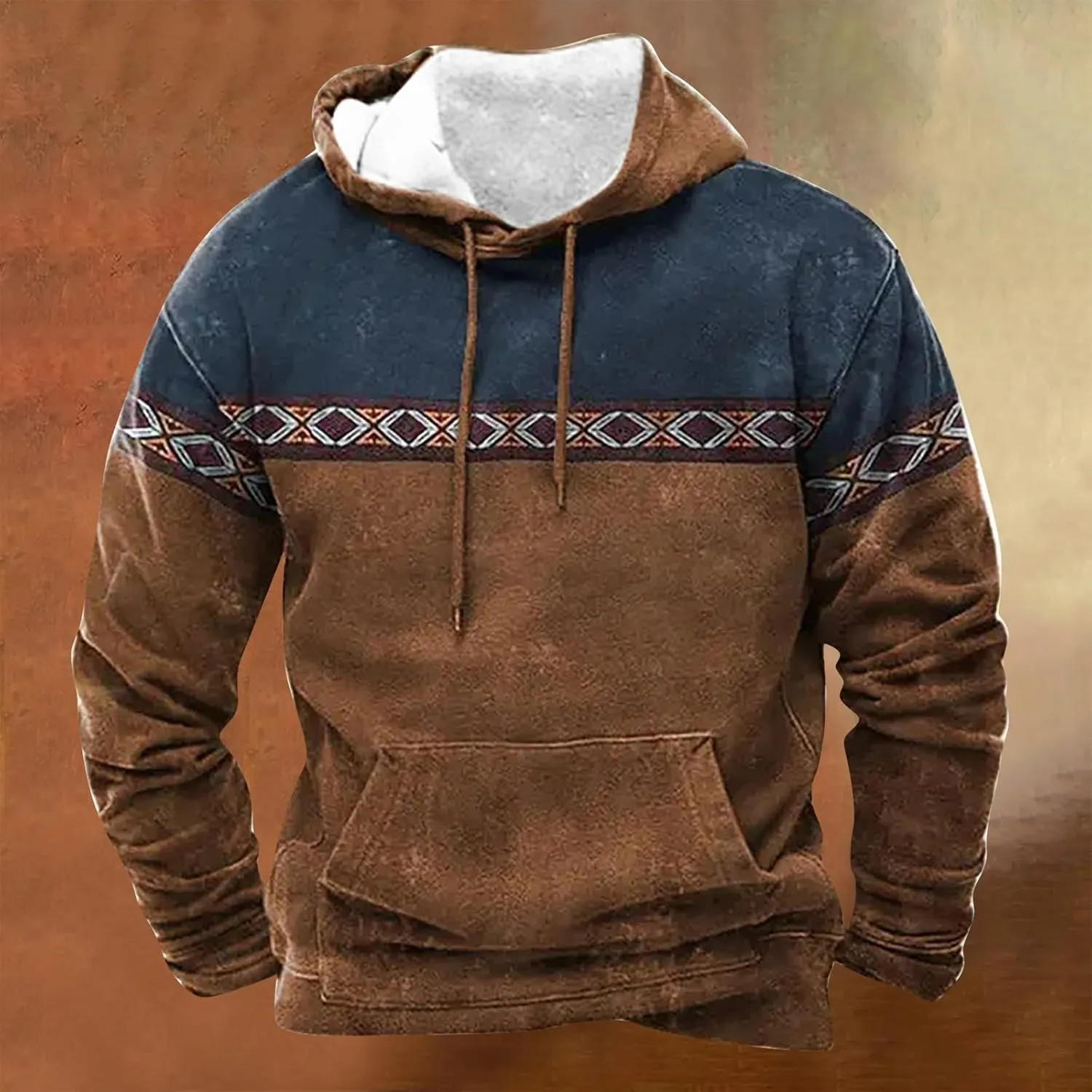 Mens Sweatshirts Winter Vintage Long Sleeve Hoodie Half Zipper Hooded Sweatshirt Top Workwear Multi Pocket Mf Shirt
