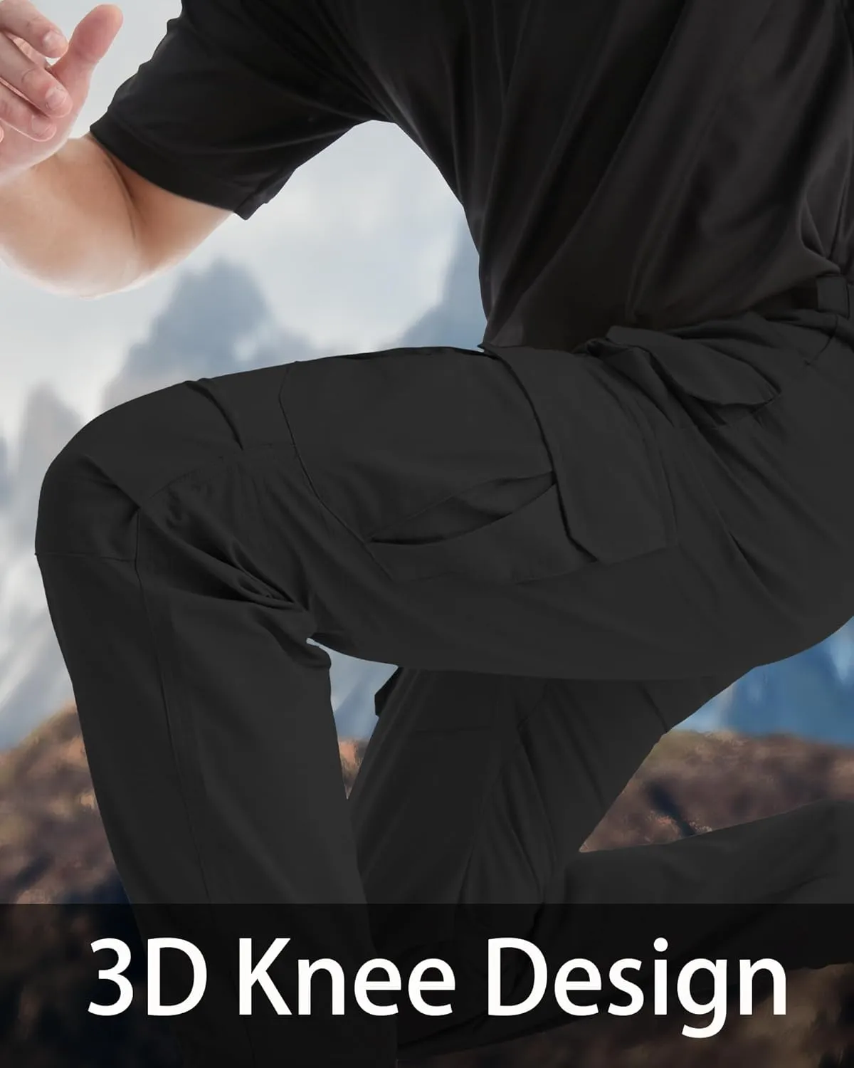 Men's Tactical Cargo Pants, Lightweight Water-Resistant, Ripstop Fabric for Hiking, Work, Outdoor Activities
