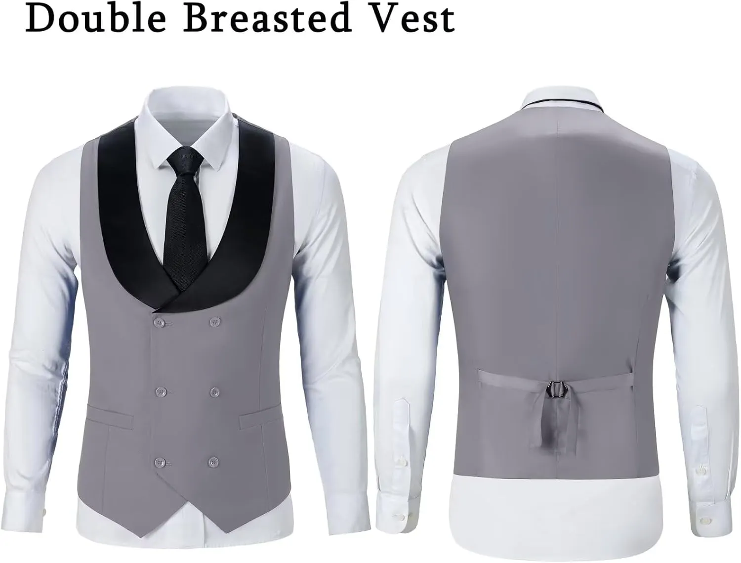 Men's Tuxedo 3 Piece Slim Fit Suit One Button Shawl Lapel Blazer Wedding Prom Jacket Double Breaste Vest Pants
