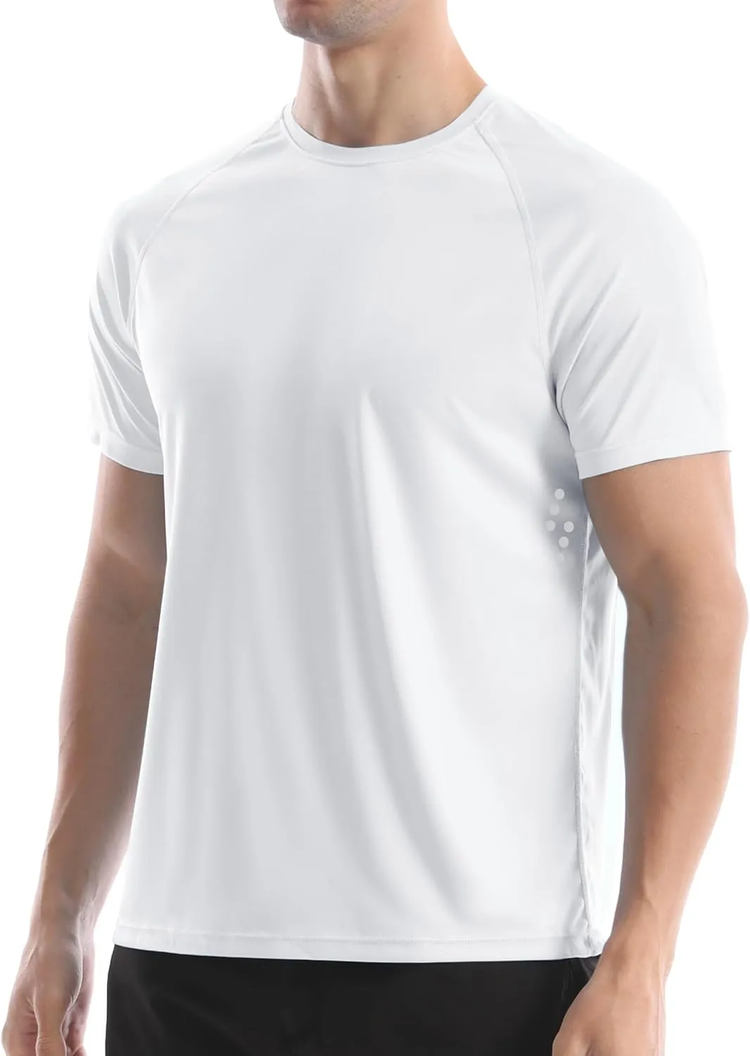 Men's UPF 50  Swim Shirts, Sun Protection Short Sleeve Rash Guard, Quick Dry T-Shirt for Fishing and Surfing