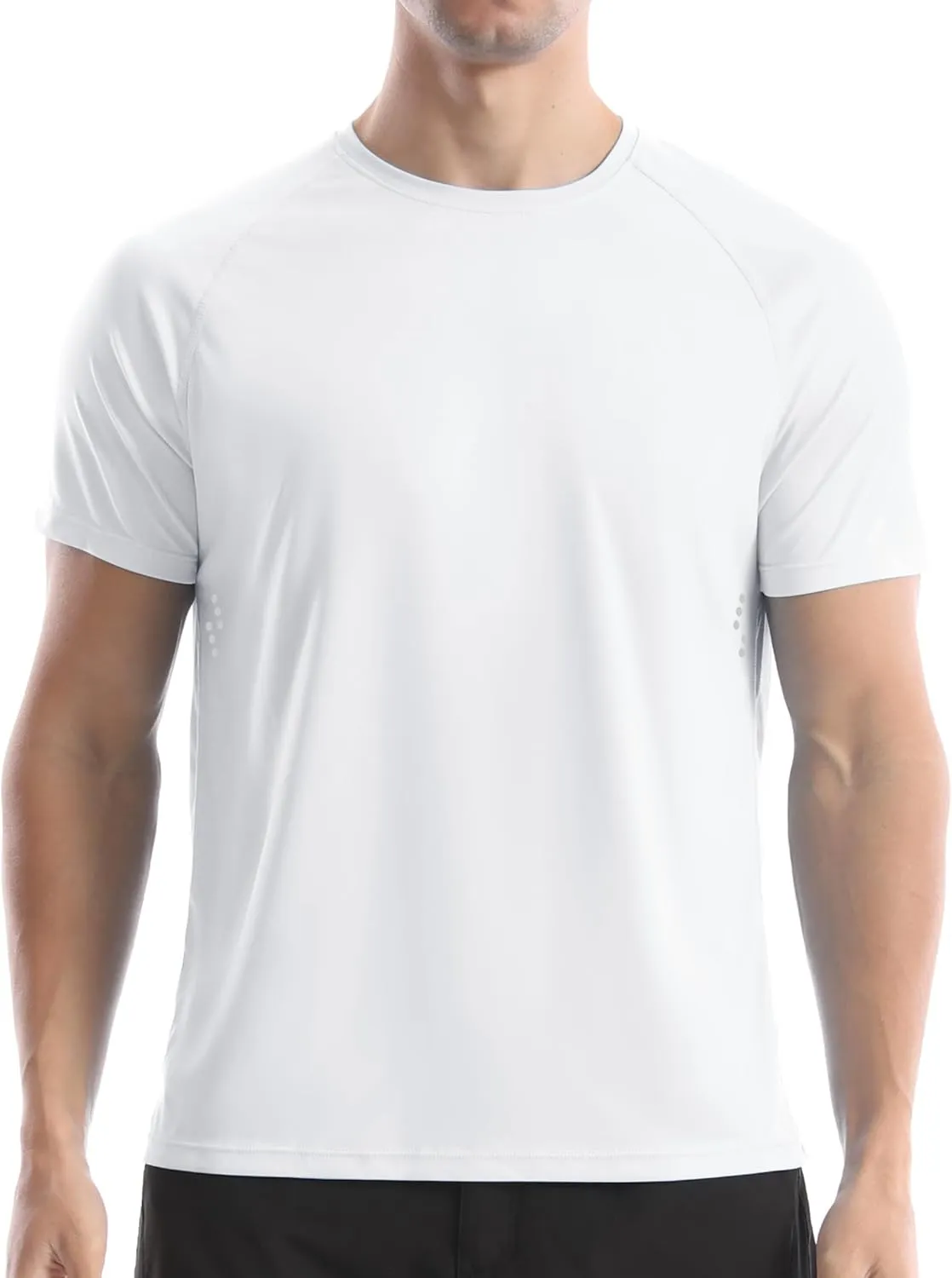 Men's UPF 50  Swim Shirts, Sun Protection Short Sleeve Rash Guard, Quick Dry T-Shirt for Fishing and Surfing