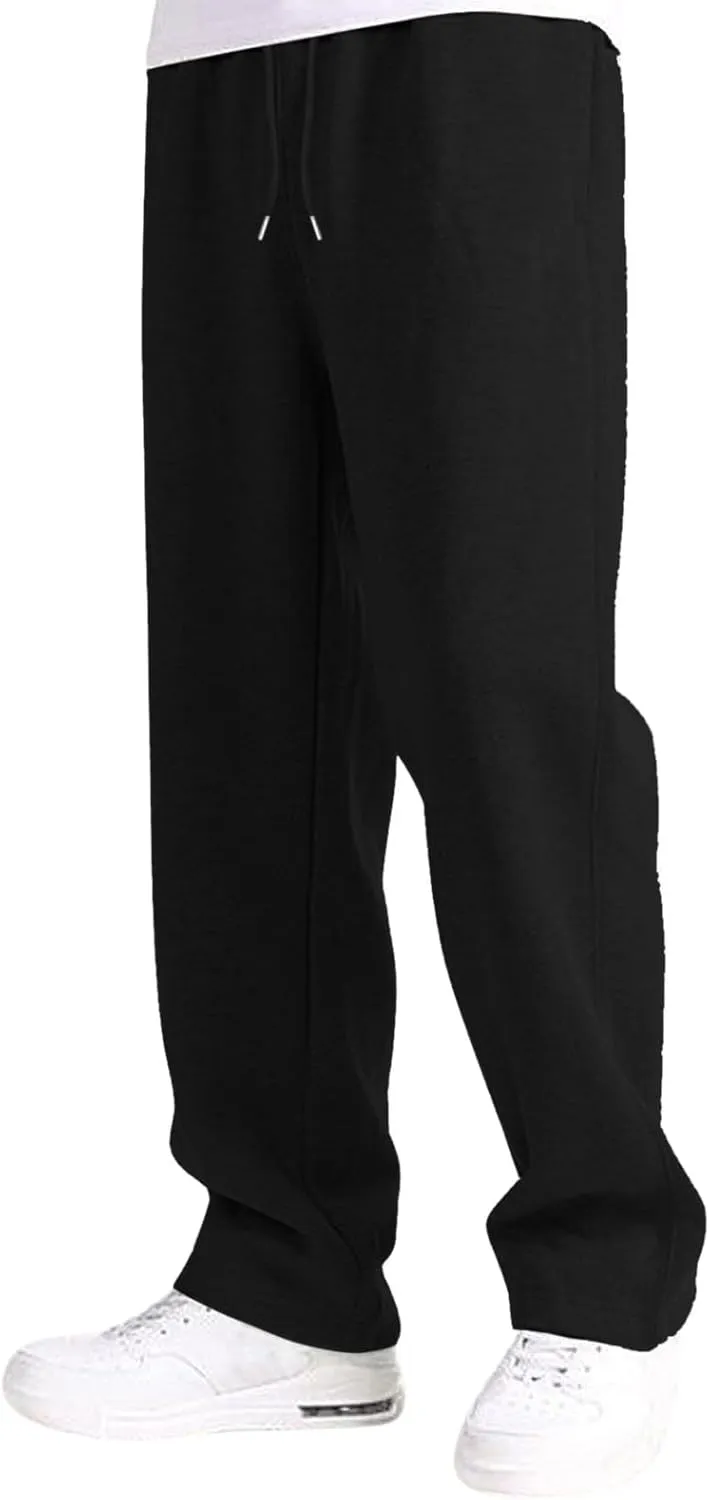 Men's Waffle Joggers, Lightweight Drawstring Casual Bottom Sweatpants, Straight Leg Slim Jogger Sweatpants with Pockets