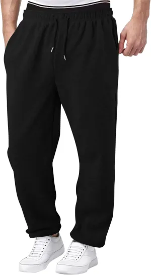 Men's Waffle Joggers, Lightweight Drawstring Casual Bottom Sweatpants, Straight Leg Slim Jogger Sweatpants with Pockets