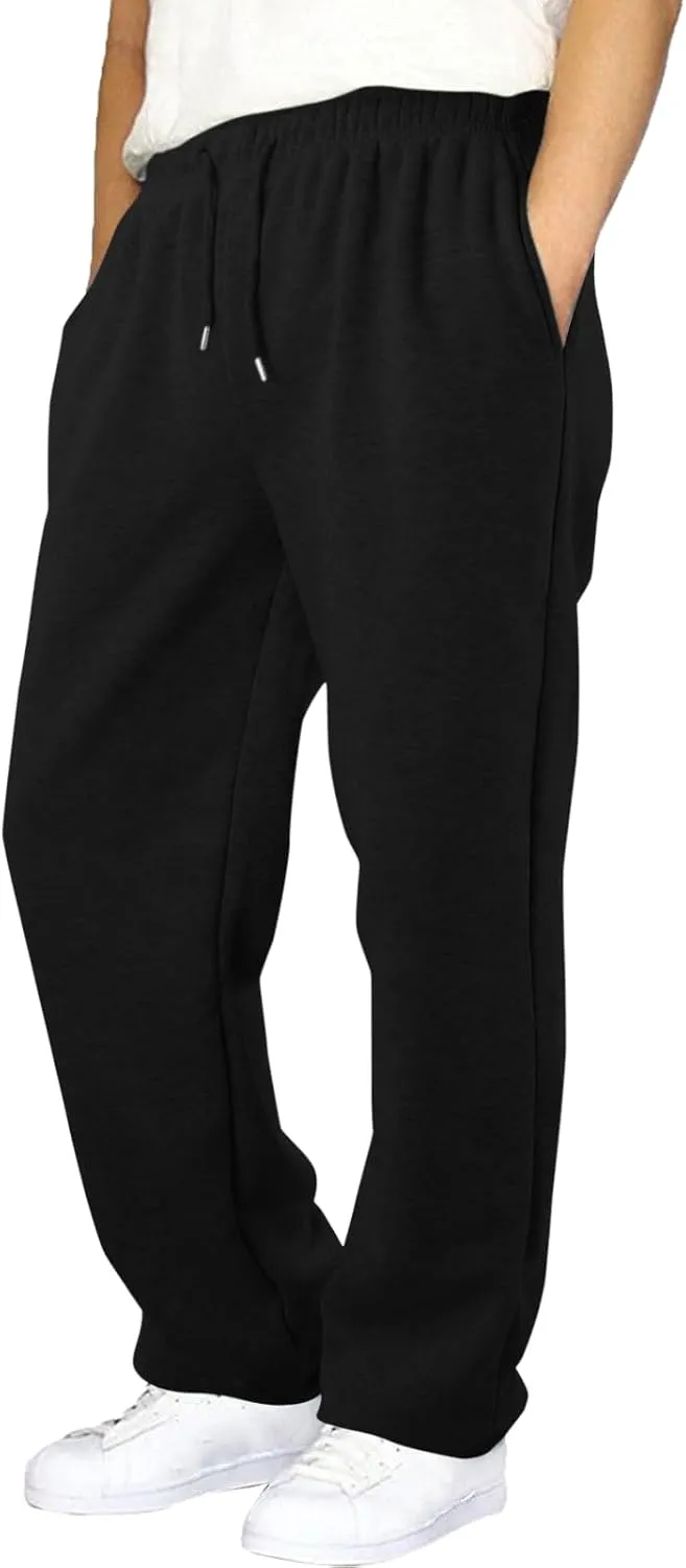 Men's Waffle Joggers, Lightweight Drawstring Casual Bottom Sweatpants, Straight Leg Slim Jogger Sweatpants with Pockets