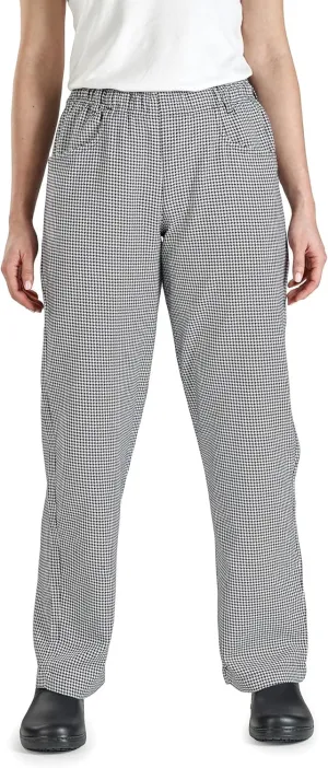 Mercer Culinary M60040HTL Millennia Women's Chef Pants in Hounds Tooth, Large, Black/White