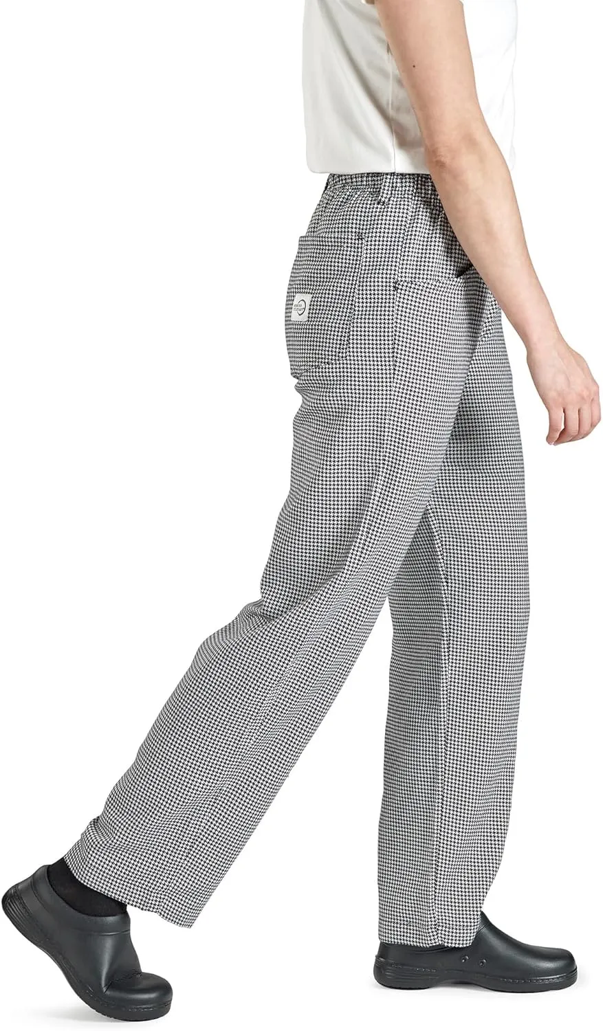 Mercer Culinary M60040HTL Millennia Women's Chef Pants in Hounds Tooth, Large, Black/White