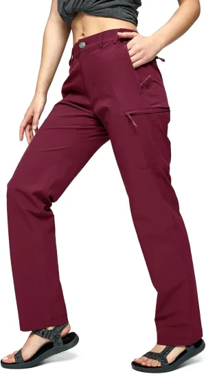 MIER Women's Quick Dry Cargo Pants Lightweight Tactical Hiking Pants with 6 Pockets, Stretchy and Water-Resistant