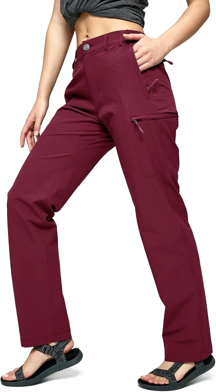 MIER Women's Quick Dry Cargo Pants Lightweight Tactical Hiking Pants with 6 Pockets, Stretchy and Water-Resistant