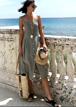 Milou Linen Button Dress