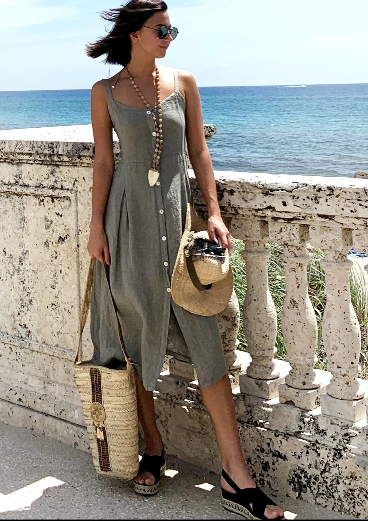 Milou Linen Button Dress
