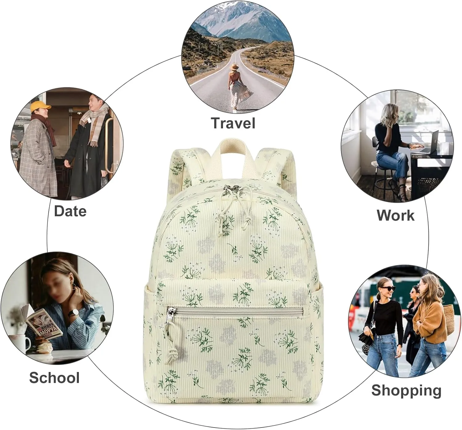 Mini Backpack Women Girls Water-resistant Small Backpack Purse Shoulder Bag for Womens Adult Kids School Travel