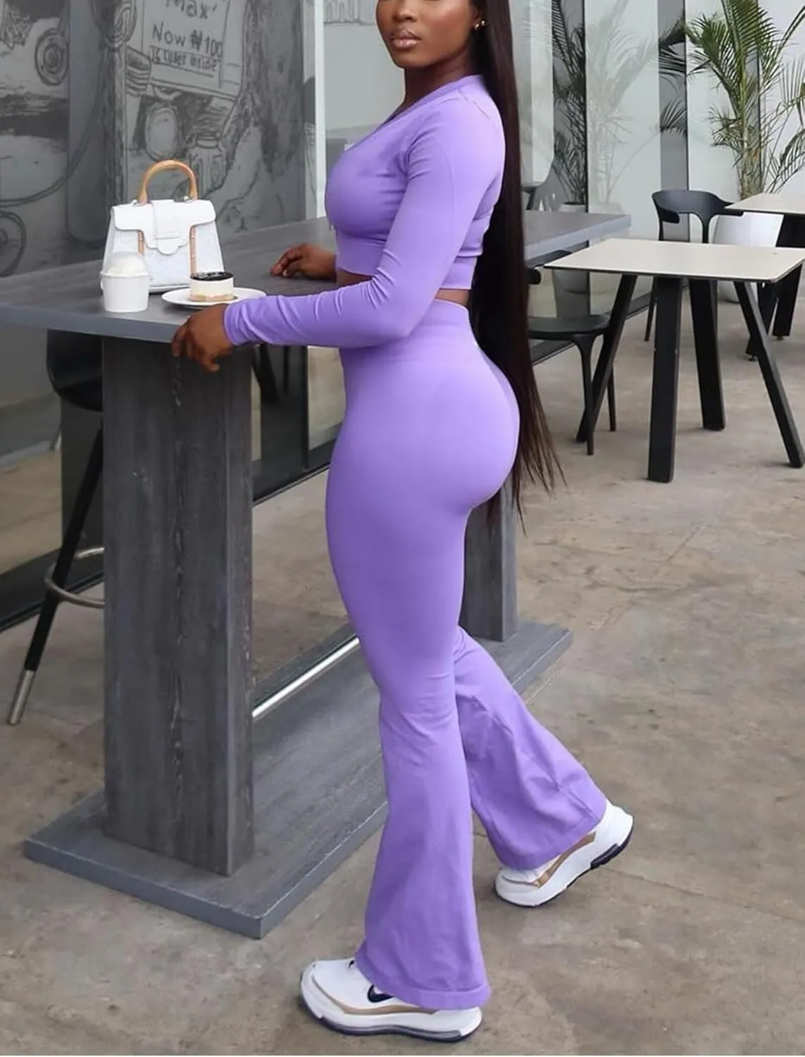 Mintsnow Women 3 Piece Sweatsuit Outfits Sets Long Sleeve Zipper Jacket Crop Tops and Long Flare Pants Set Workout Tracksuit