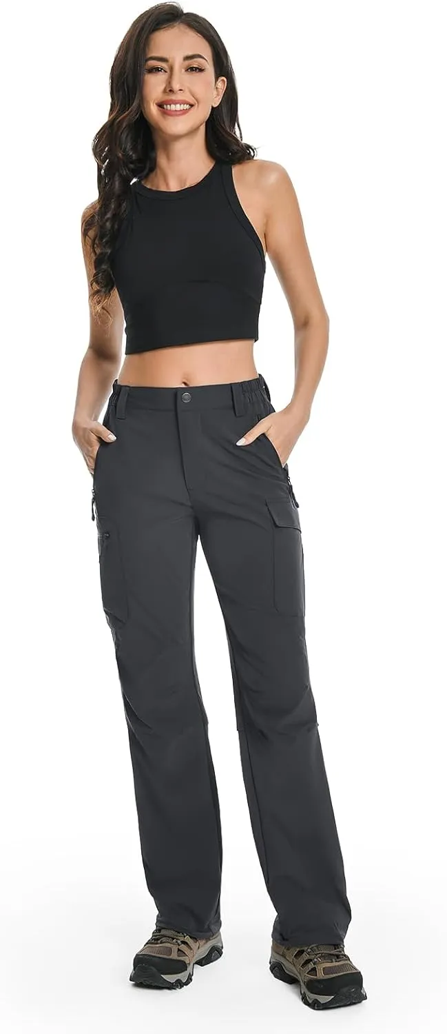 Moosehill Women's Hiking Pants Lightweight Quick Dry Water Resistant Cargo Travel Work Summer Pants for All Seasons