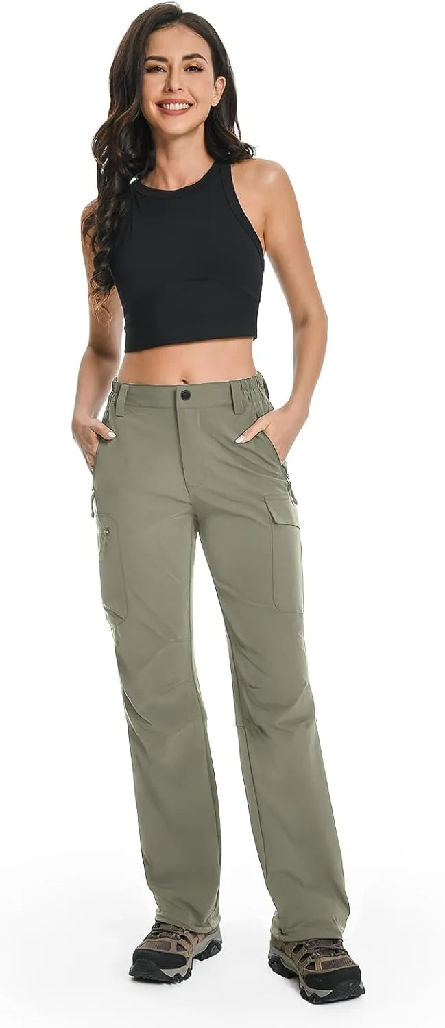 Moosehill Women's Hiking Pants Lightweight Quick Dry Water Resistant Cargo Travel Work Summer Pants for All Seasons