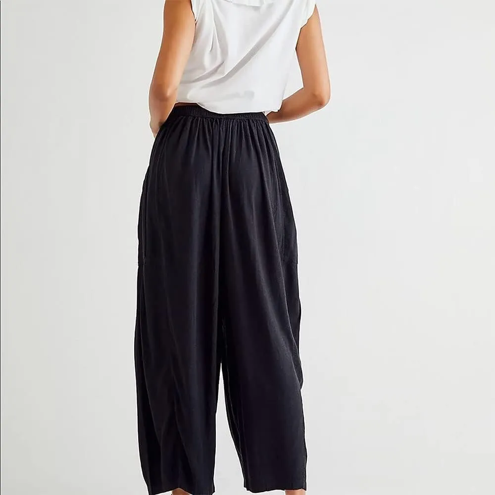 MUGUOY Liudraka Womens Wide Leg Pants,Liudraka Plus Size Pants,Casual Work High Waist Elastic Drawstring Loose Trousers