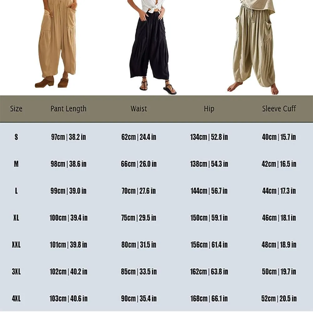 MUGUOY Liudraka Womens Wide Leg Pants,Liudraka Plus Size Pants,Casual Work High Waist Elastic Drawstring Loose Trousers