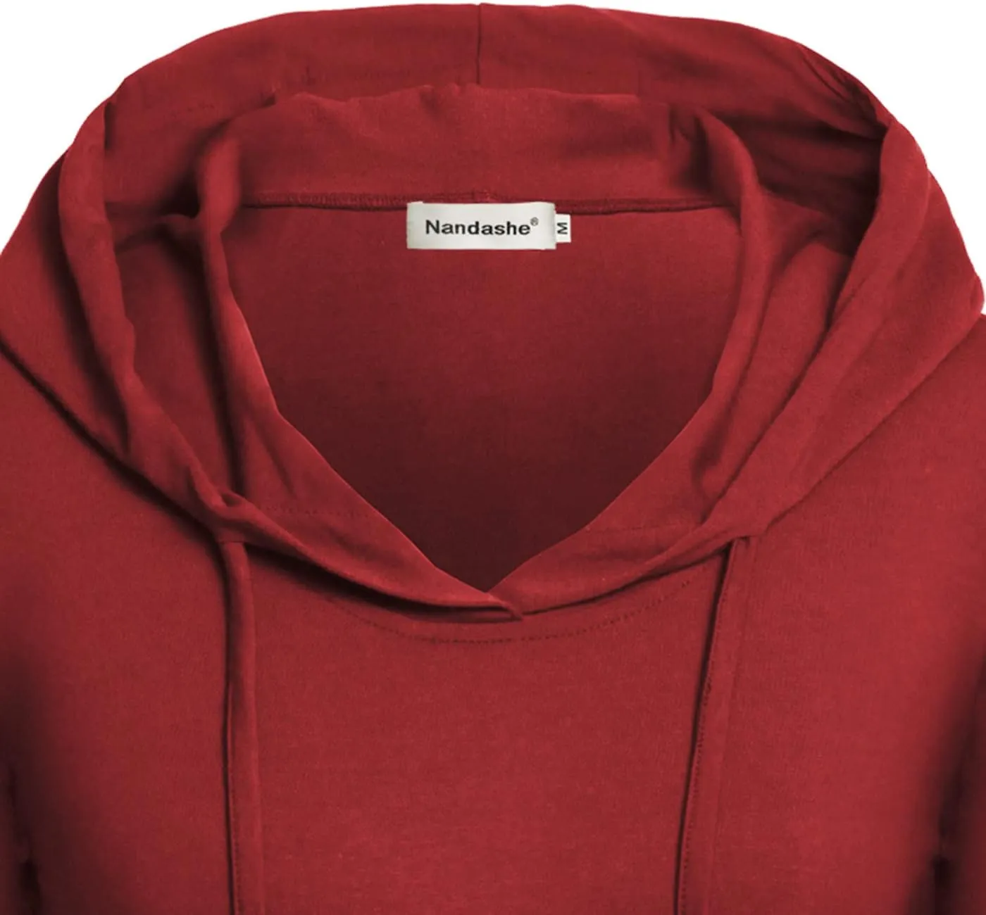 Nandashe Women Pullover V-Neck Long Sleeve Kangaroo Pocket Tunic Hoodies
