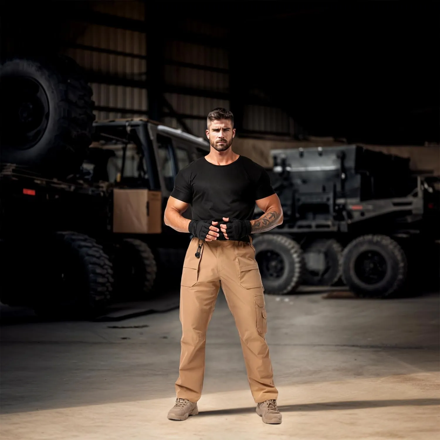 NATUVENIX Tactical Pants for Men Stretch, Ripstop Mens Work Pants Lightweight Hiking Cargo Pants Men Water Resistant