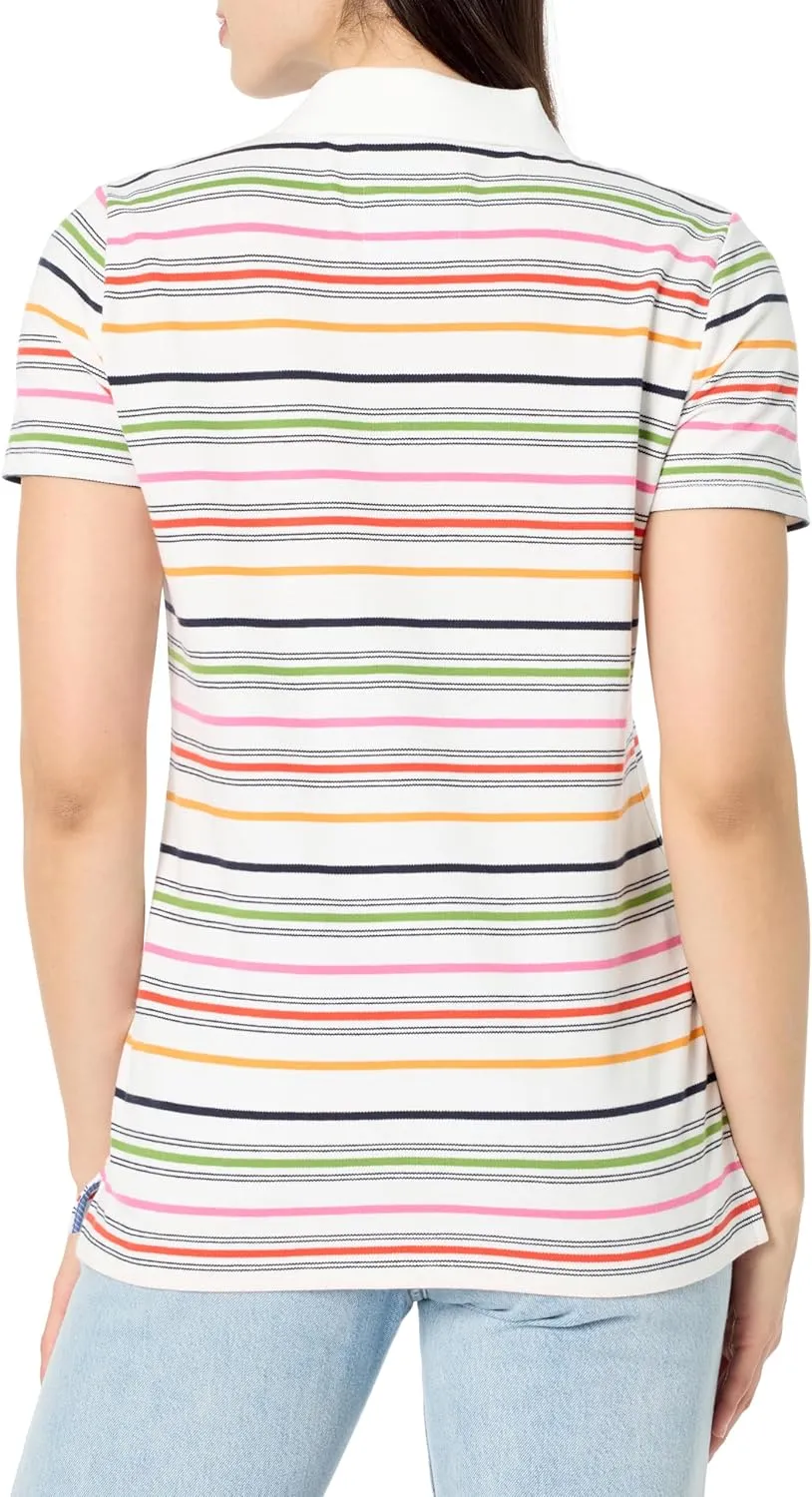 Nautica Women's Short Sleeve Button Placket Polo