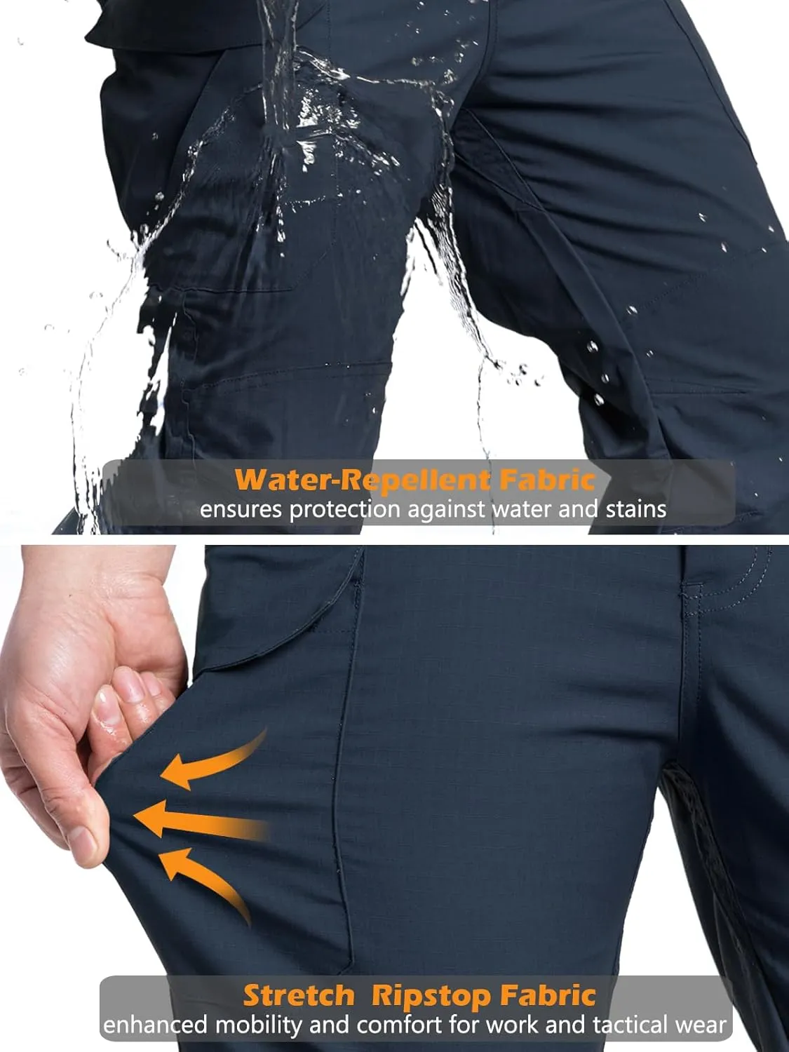 NAVEKULL Men's Flex Tactical Pants Ripstop Stretch Work Cargo Pants Water Resistant Outdoor EDC Hiking Pants