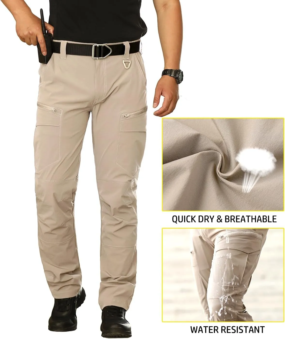 NAVEKULL Men's Lightweight Tactical Hiking Pants Quick Dry Stretch Multi-Pockets Outdoor Work Cargo Pants