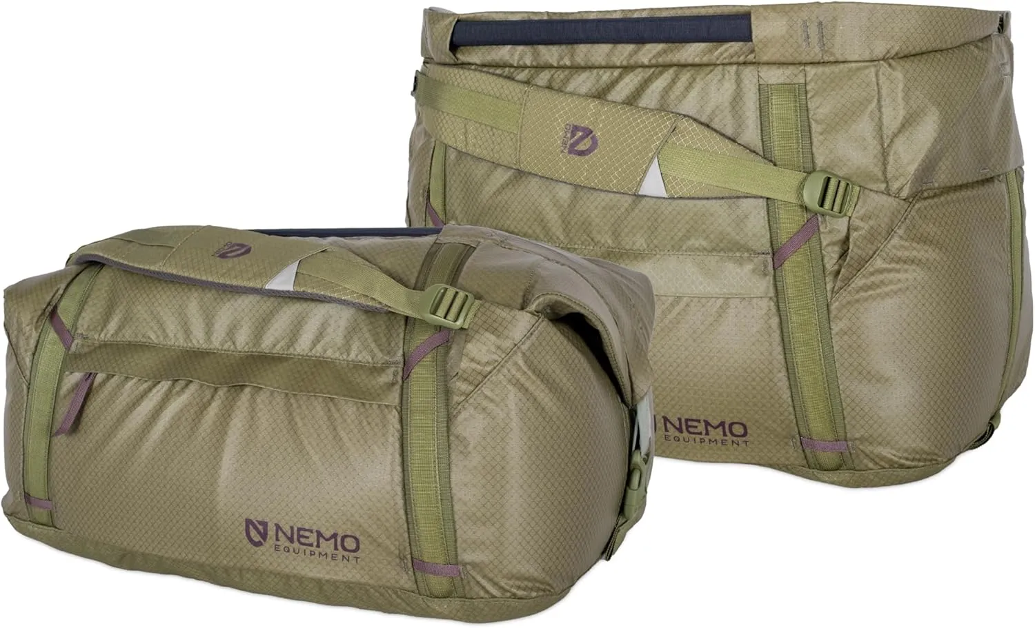 NEMO Equipment Double Haul Convertible Duffel & Tote Bag  Water-Resistant Gear Bag with Backpack Straps - 55L - Nova