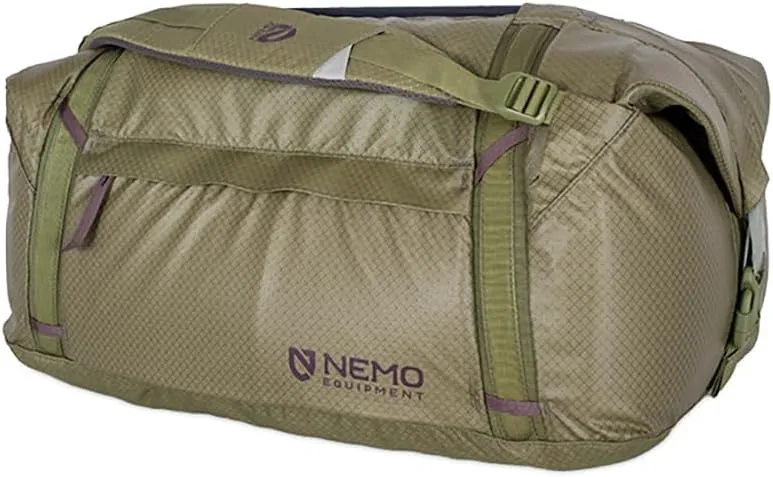 NEMO Equipment Double Haul Convertible Duffel & Tote Bag  Water-Resistant Gear Bag with Backpack Straps - 55L - Nova