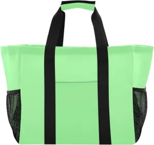 ODAWA Foldable Water-resistant Pale Green Beach Bag Tote for Pool, Reusable Sandproof Travel Bag