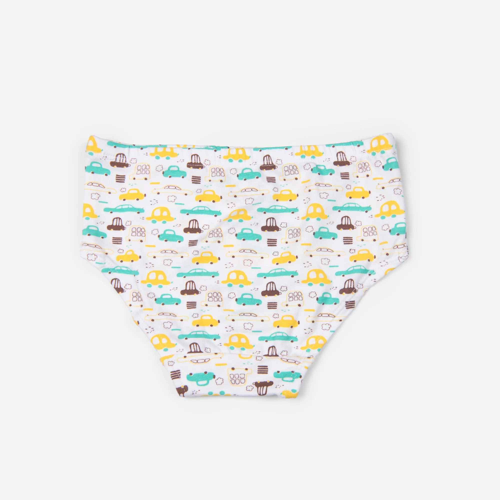 Organic Cotton Boys Brief - Yellow Cars