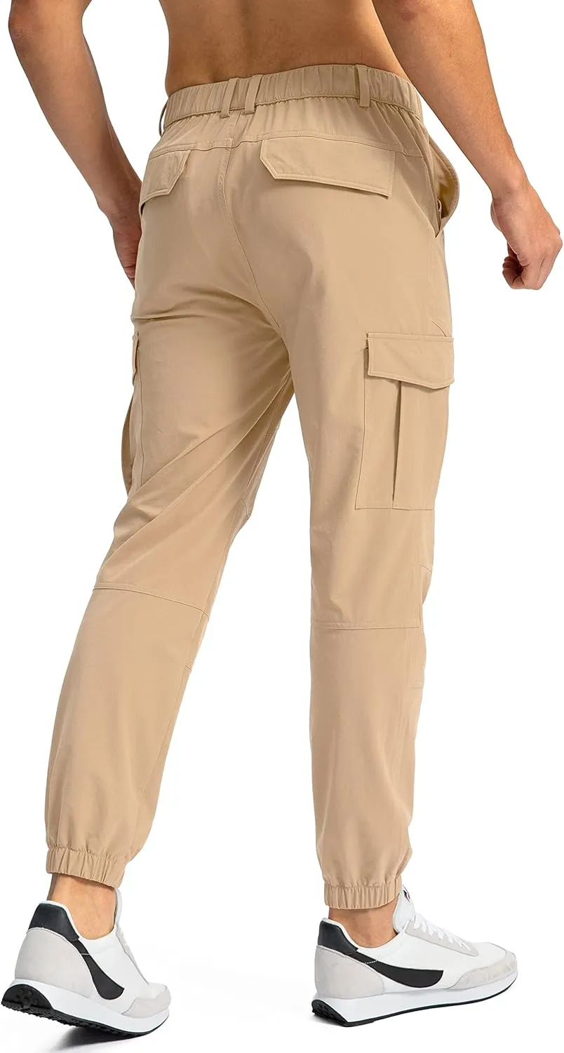 Pinkbomb Men's Hiking Cargo Pants with 7 Pockets Slim Fit Stretch Joggers Golf Cargo Work Pants for Men