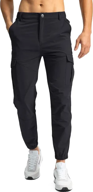 Pinkbomb Men's Hiking Cargo Pants with 7 Pockets Slim Fit Stretch Joggers Golf Cargo Work Pants for Men