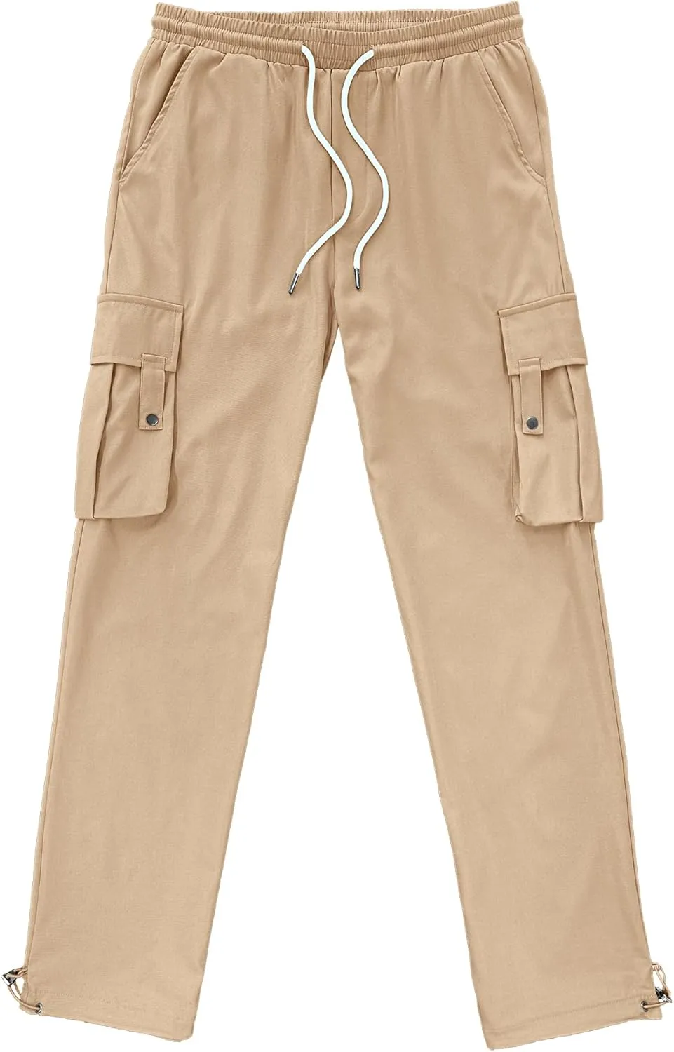 PLEPAN Men's Cargo Pants Drawstring Elastic Waist Casual Baggy Pants Streetwear Trousers Sweatpants for Men
