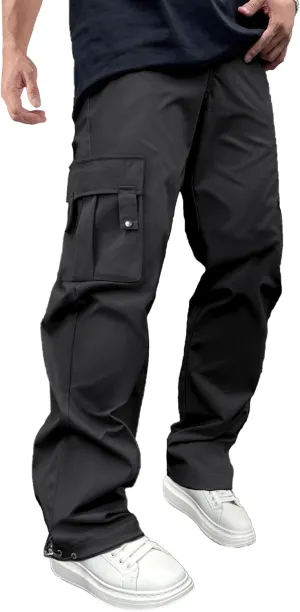 PLEPAN Men's Casual Cargo Pants Stretch Sweatpants Streetwear Trousers Hiking Drawstring Elastic Waist Workout Joggers