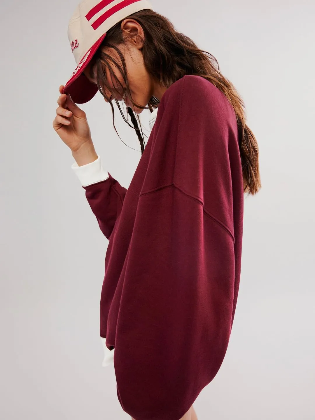 Plustrong Womens Oversized Crewneck Sweatshirt Casual Long Sleeve Color Block Pullover Hoodie Tops