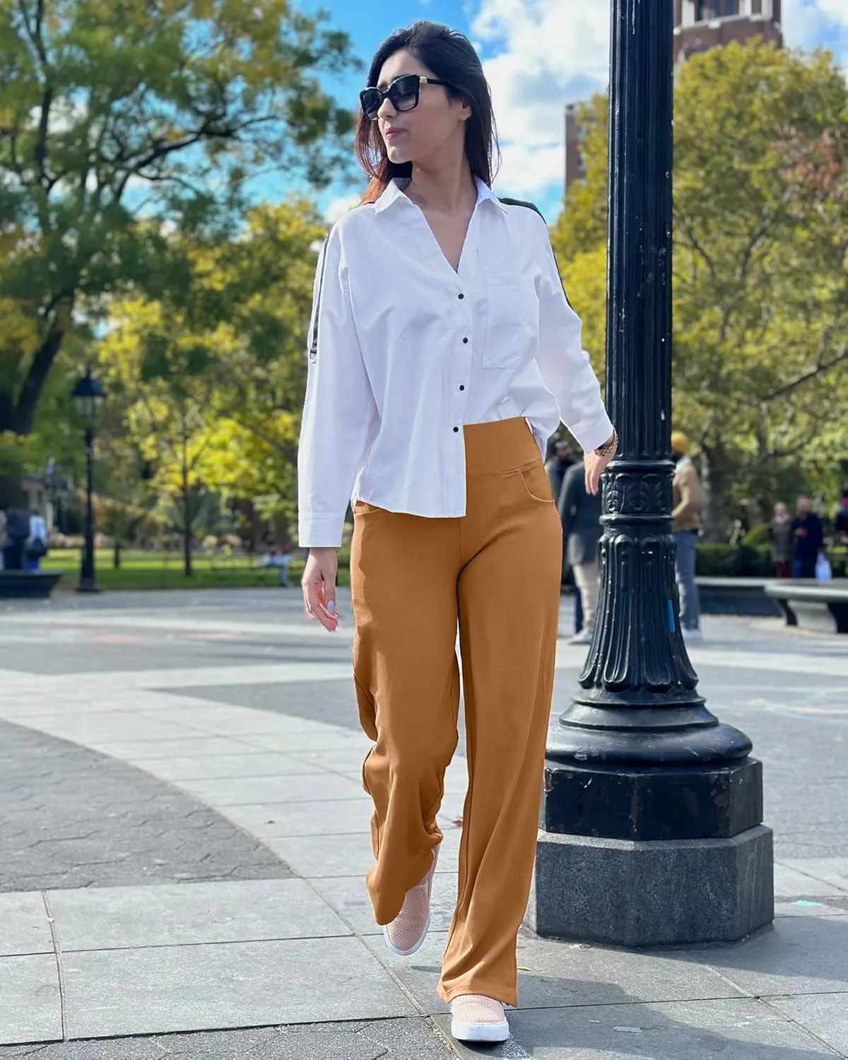 Promover Wide Leg Pants Woman Yoga Pants with Pockets Stretch Loose Casual Lounge Sweatpants Petite/Regular/Tall