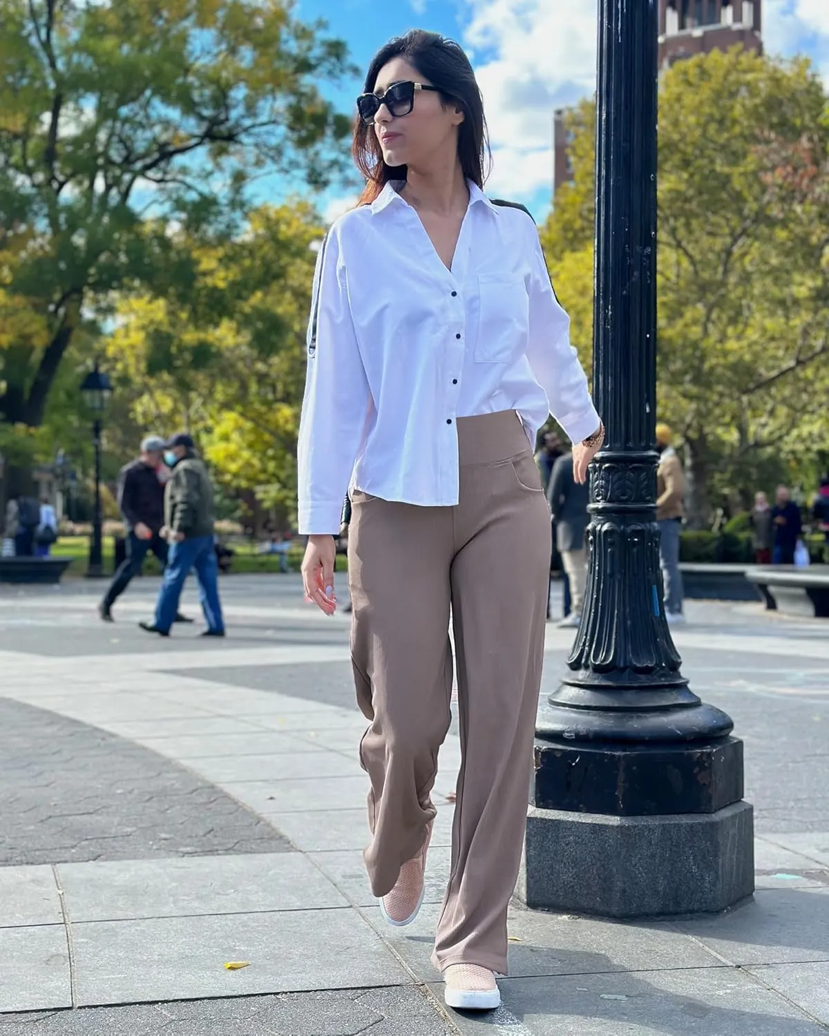 Promover Wide Leg Pants Woman Yoga Pants with Pockets Stretch Loose Casual Lounge Sweatpants Petite/Regular/Tall