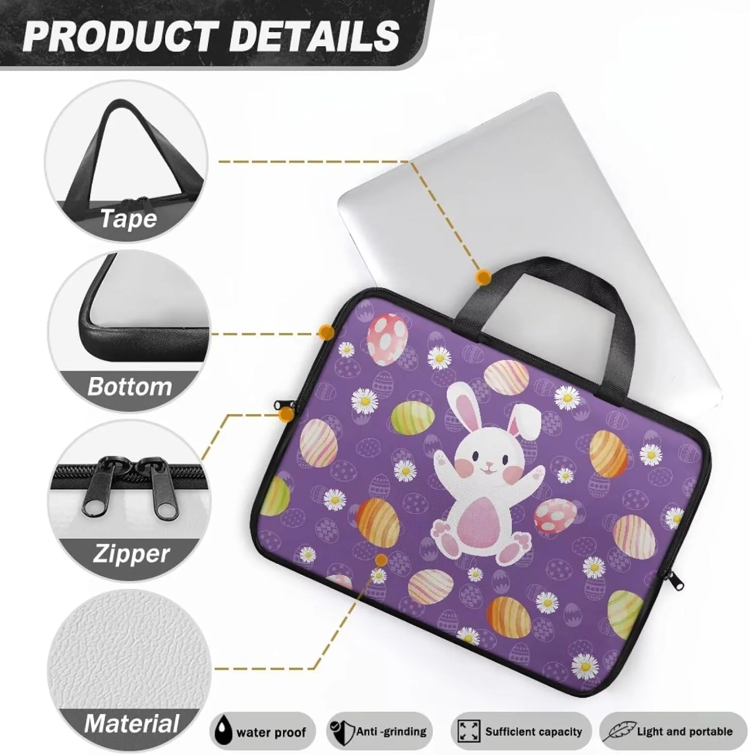 PU Leather Laptop Bags Designer Water-Resistant Laptop Carrying Case 10 12 13 15 17 inch