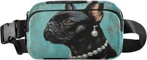 Pug Black Fanny Packs for Women Men, Water Resistant Waist Pack Sling Bag Purse for Travel Hiking