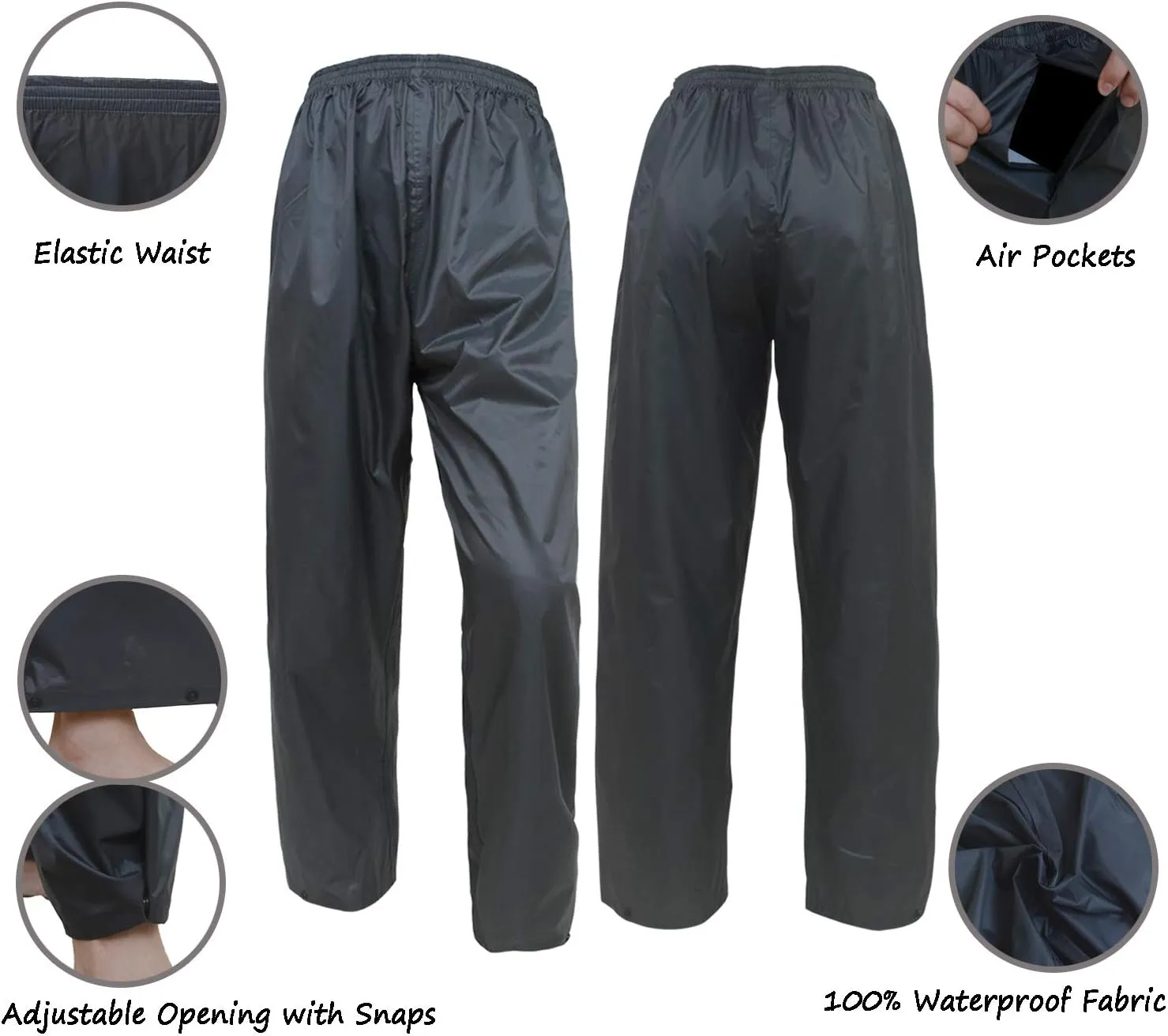 Rain Jacket Pants Suits for Men Women Waterproof Lightweight Rain Gear Coat Workwear