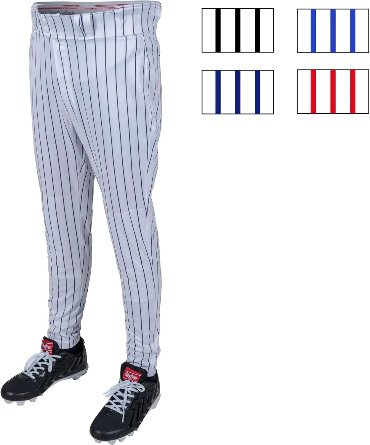 Rawlings Men's Pro 150 Series Pinstripe Baseball Pant | Jogger Fit | Adult Sizes | Multiple Colors