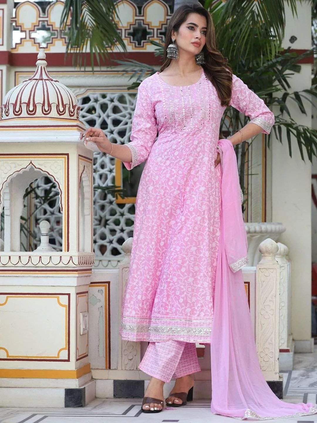 Rayon Anarkali Indian Kurti For Women Summer Dress Kurta Pant With Dupatta Set Pakistani Kurta