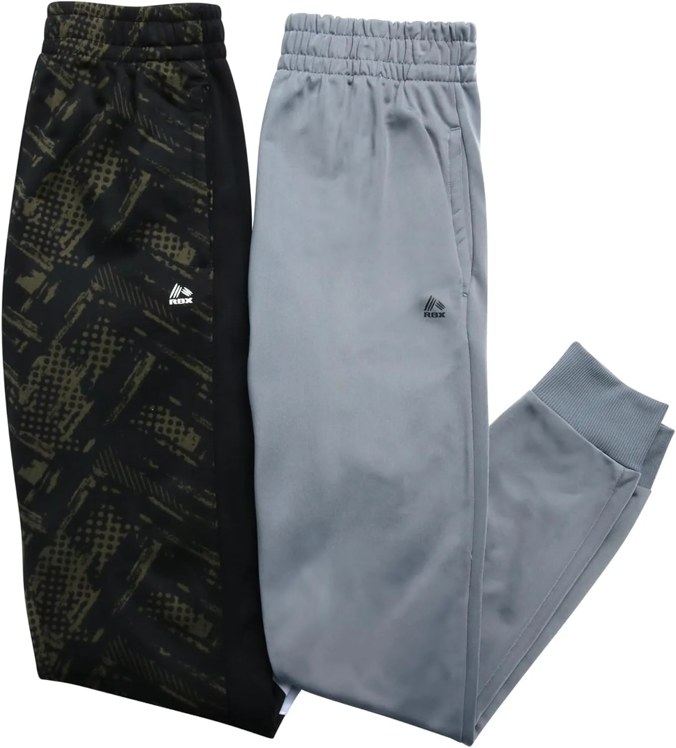 RBX Boys Sweatpants - 4 Pack Stretch Performance Tricot Activewear Boys Joggers Athletic Pants with Side Pockets (Size: 4-20)