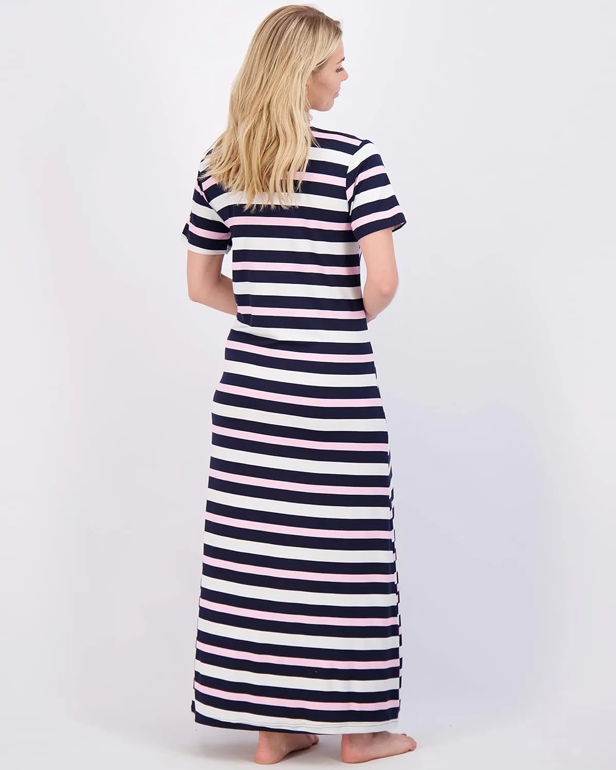 Real Essentials 3 Pack: Women's Soft Maxi Long Nightshirt Short Sleeve Soft Nightgown Sleep Dress (Available in Plus Size)